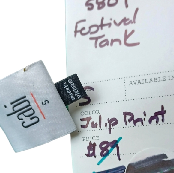 Cabi Sleeveless Top Green Floral Small - Picture 10 of 10